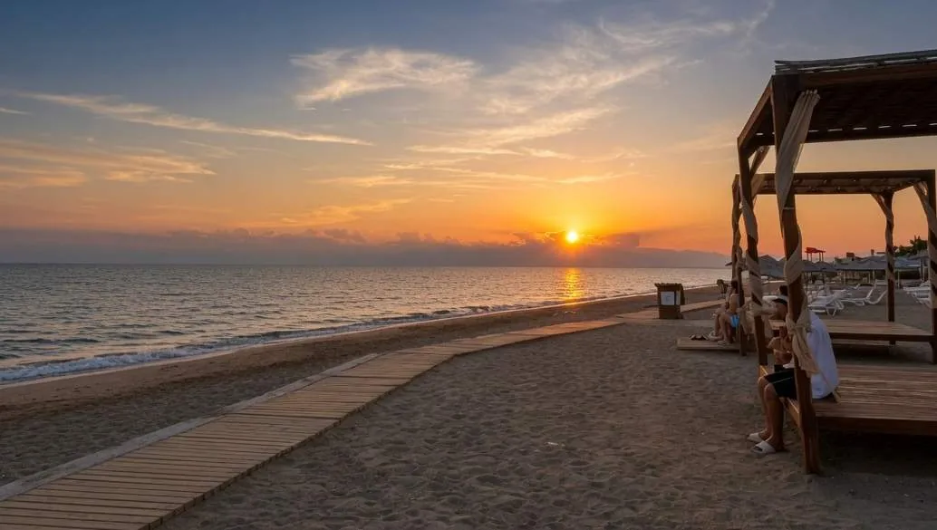 Sunset over the Mediterranean at Belek beach